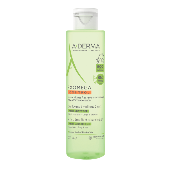 A-Derma Exomega Control Anti-Scratching 2in1 Emollient Cleansing Gel 200 ml