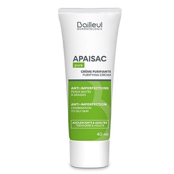 Bailleul Dermatologie Apaisac Pure Purifying Cream for Combination to Oily Skin 40 ml