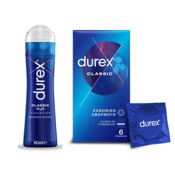 Durex Ultimate Classic with H2O Lubricant, 50ml & Classic Condoms, 6pcs 1 set