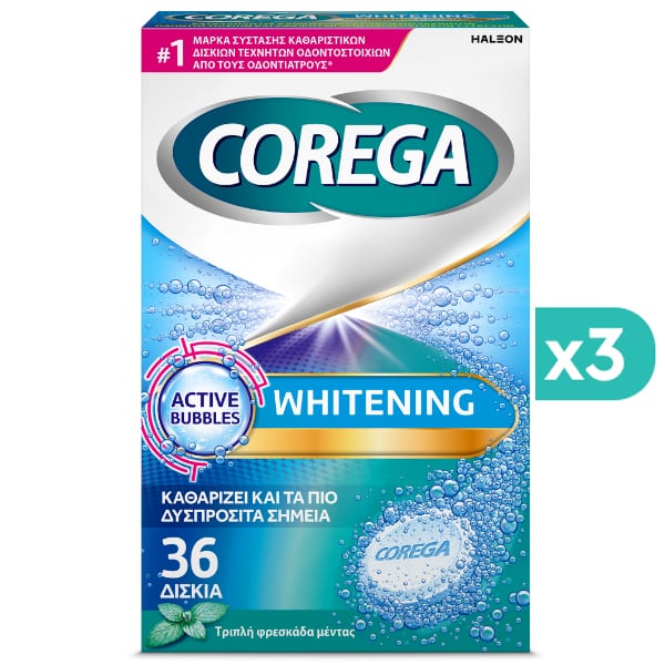 3x Corega Tabs Whitening Denture Cleanser 3x36 skeda