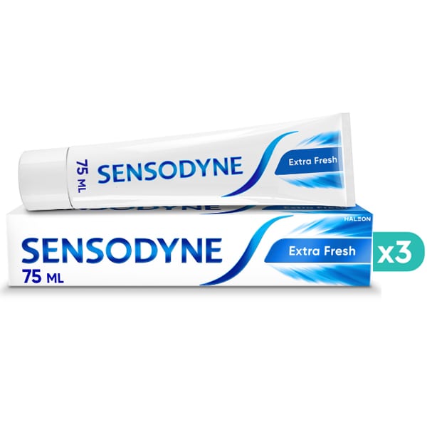 3x Sensodyne Extra Fresh Toothpaste for Sensitive Teeth 3x75ml