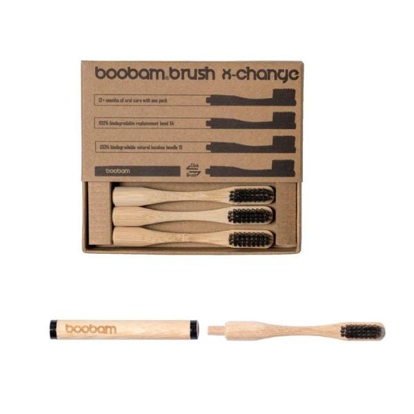 Boobam Brush X-Change Medium Adult Toothbrush 1 Handle & 4 Heads 1 set - 002 E zezë
