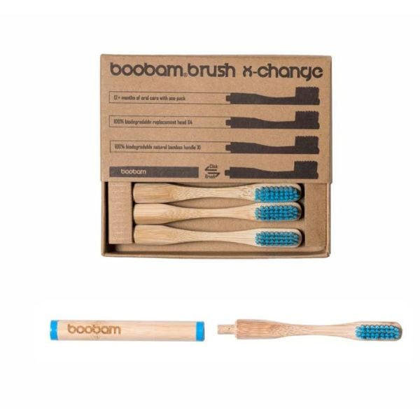 Boobam Brush X-Change Medium Adult Toothbrush 1 Handle & 4 Heads 1 set - blu