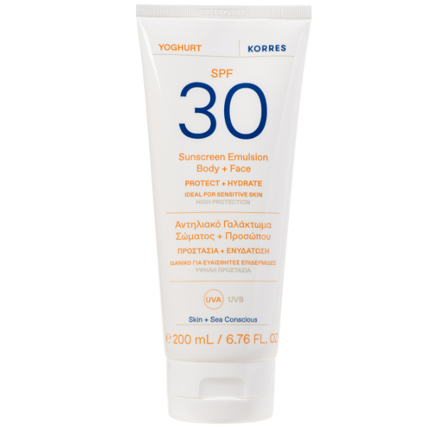 Korres Yoghurt Sunscreen Emulsion Body & Face SPF30 200 ml