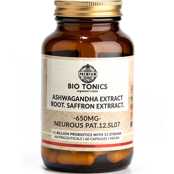 Bio Tonics Ashwagandha & Root Saffron Extract 650mg 60 kapele