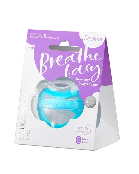 Curaprox Baby Breathe Easy Silicone Soother Blue 0-7m 1 copë