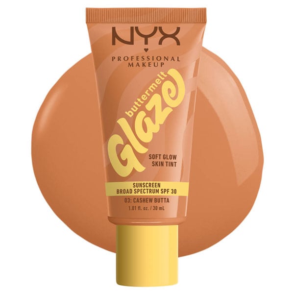 NYX PROFESSIONAL MAKE UP Buttermelt Glaze Soft Glow Skin Tint + SPF/FPS 30 30ml - 03 Arra Indie