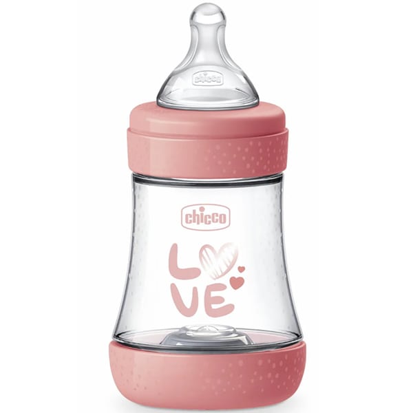 Chicco Perfect 5 Plastic Anti-Colic Bottle with Silicone Nipple for 0+ months 150ml - Rozë