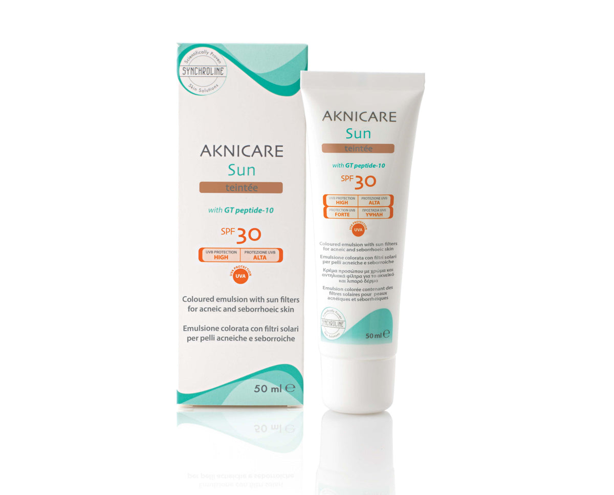 Synchroline Aknicare Sun Teintee Colored Face Cream for Acne-Prone, Oily Skin SPF30 50 ml