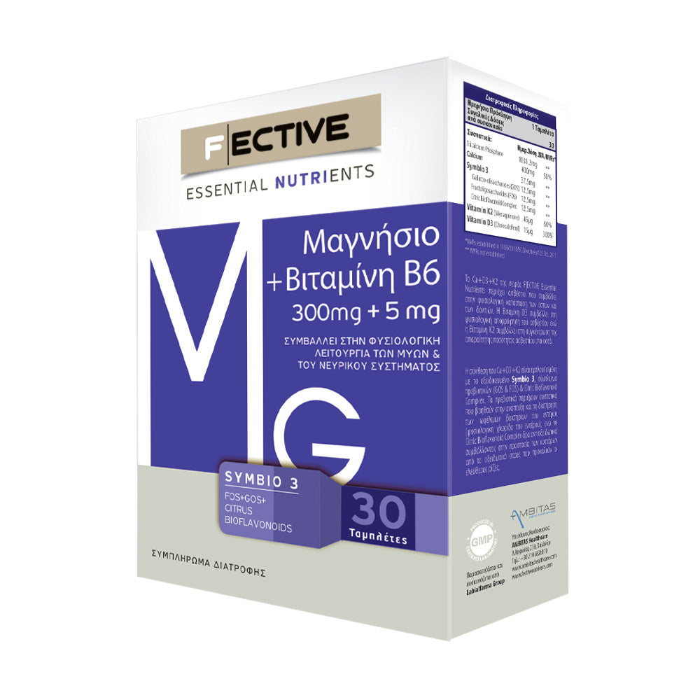 F ECTIVE Essential Nutrients Magnesium & Vitamin B6 30 tableta