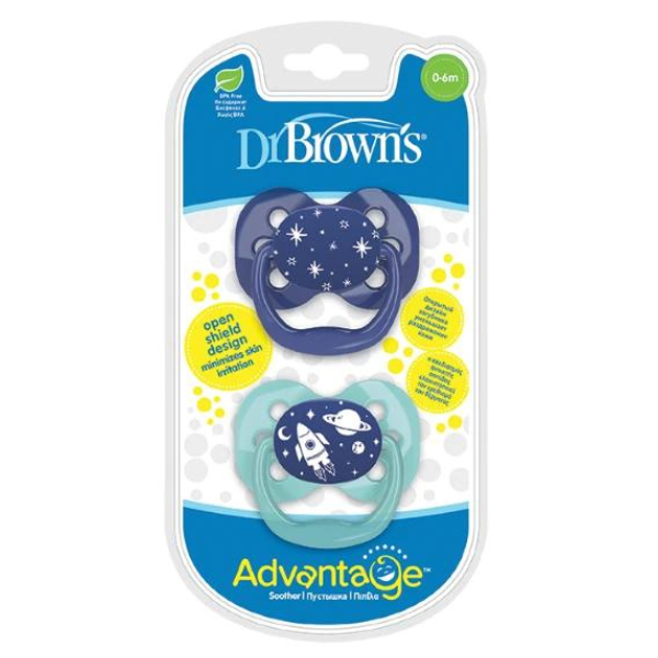 Dr. Brown's Advantage Silicone Soother 0-6m  2 copë - Blu-Veraman