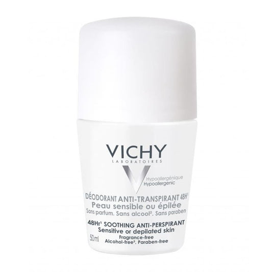 Vichy Deodorant 48h Soothing Anti-perspirant Roll-On for Sensitive or Depilated Skin  50 ml