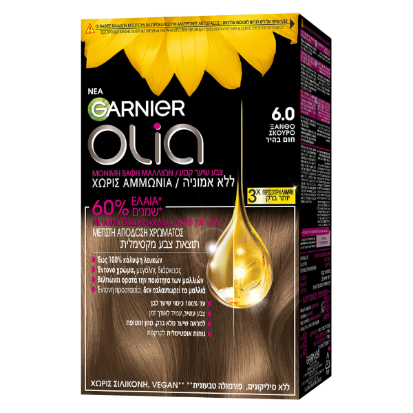 Garnier Olia Permanent Hair Dye No6.0 Dark Blonde  60g