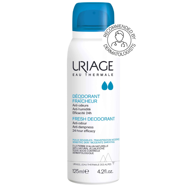 Uriage Fresh Deodorant Spray for Sensitive Skin 24h  125 ml