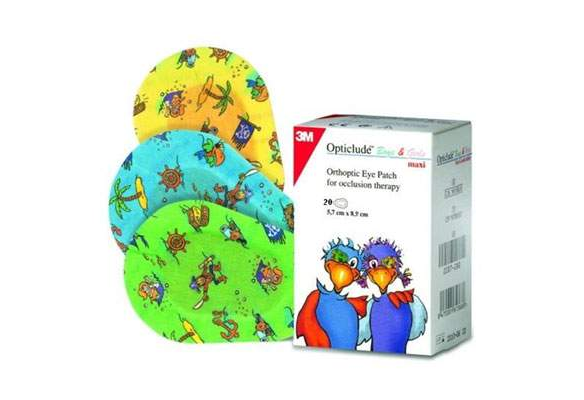 3M Opticlude Junior Boys & Girls Eye Patches Maxi Eye Patch for Kids (5.7cm x 8.2cm), Large Size  20 copë
