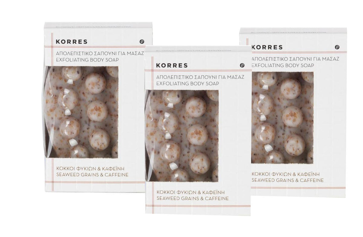 3 x Korres Exfoliating Body Soap  3 x 125gr