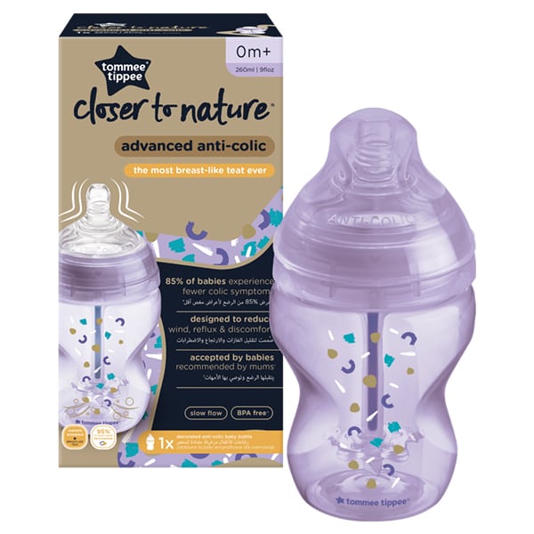 Tommee Tippee Closer to Nature Advanced Anti-Colic Small Flow Bottle 0m+  260ml - Vjollcë