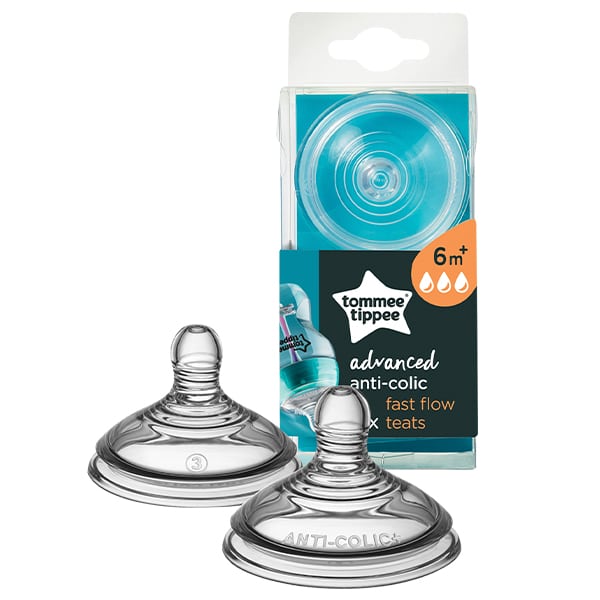 Tommee Tippee Advanced Anti-Colic Fast Flow Teats 6m+  2 copë