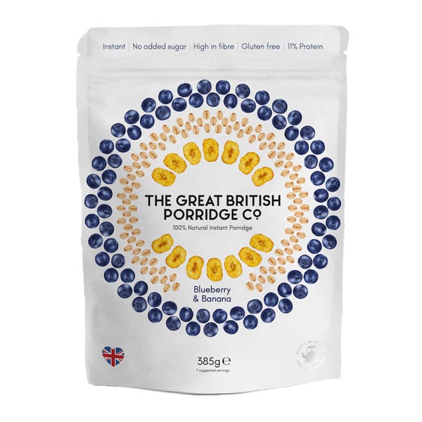 The Great British Porridge Banana Blueberry (Bag)  385gr