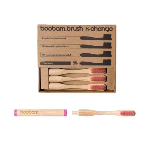 Boobam Brush X-Change Soft Adult Toothbrush 1 Handle & 4 Heads  1 set - Rozë
