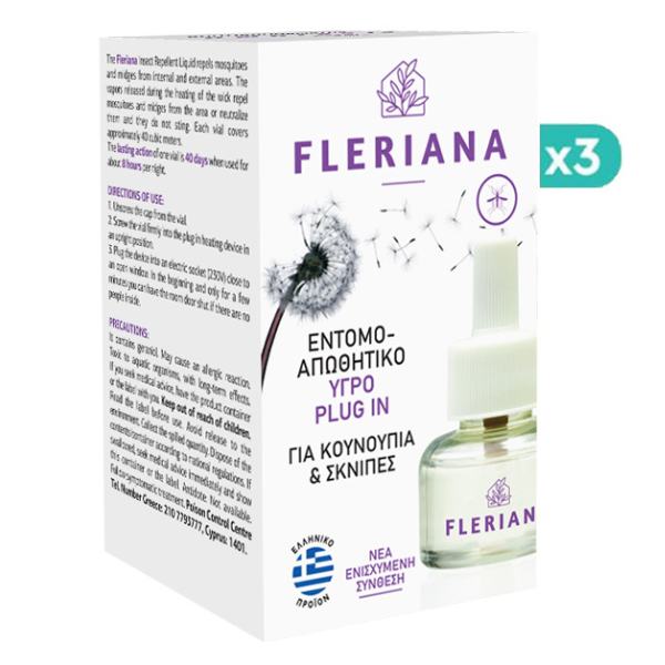 3x Fleriana Natural Insect Repellent Plugin  3x30ml