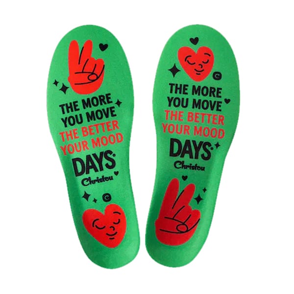 Christou Days Comfy Anatomical Kids Insoles Move Your Mood  1 palë - Jeshile