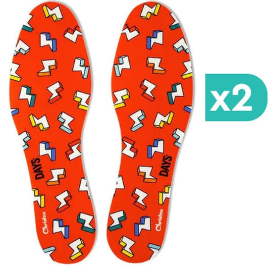 2x Christou Deodorizing Insoles Days Kids Fresh Thunderbolts Red No.23-29  2x1 palë