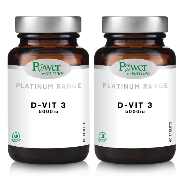 2x Power of Nature Platinum Range D-Vit3 5000iu  2x60tabs
