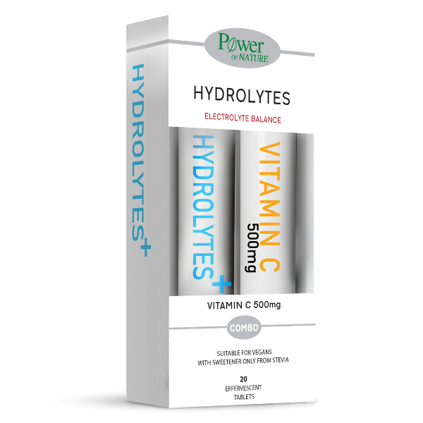 Power of Nature Combo Hydrolytes, 20eff.tabs & Vitamin C 500mg, 20eff.tabs  1 set