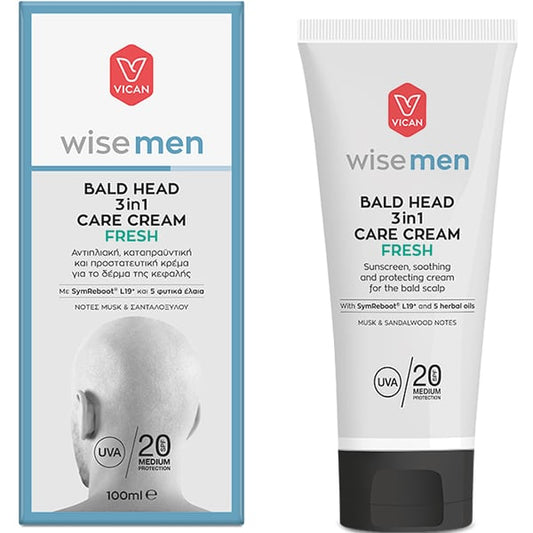 Vican Wise Men Bald Head 3in1 Care Cream Fresh SPF20  100 ml