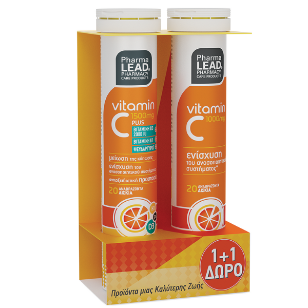Pharmalead Promo 1+1 Vitamin C Plus 1500mg & Vitamin C 1000mg  2x20 eff.tabs