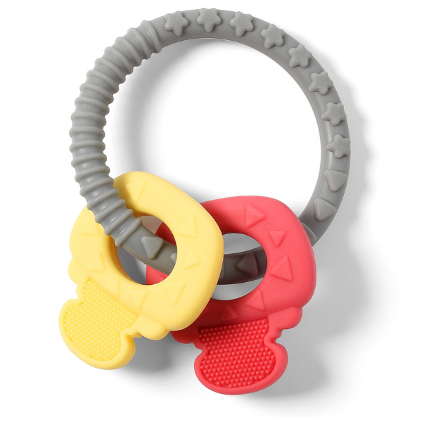 BabyOno Soft Silicone Orthodontic Chewing Gum  1 copë - Rozë-Verdhë