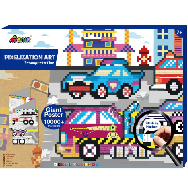 Avenir Pixelation Transportation  Libër Aktivitetesh Transporti për Fëmijë copë