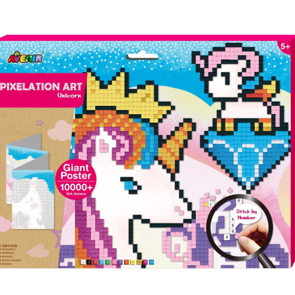 Avenir Pixelation Art Unicorn  Libër Aktivitetesh me Njëbrirësh për Fëmijë copë
