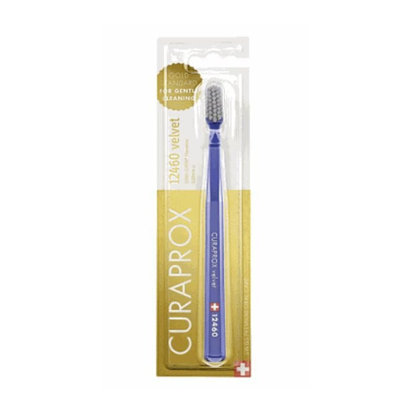 Curaprox Velvet 12460 Ultra Soft Toothbrush  1 copë - Blu e errët-Gri