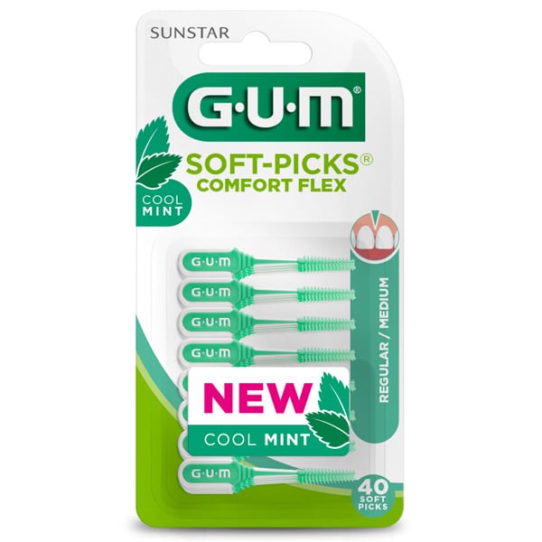 Gum Soft Picks Comfort Flex Cool Mint Medium Interdental Brushes  40 copë