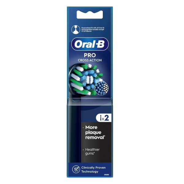 Oral-B Cross Action Black Edition Clean Maximiser Replacement Brush Heads  2 copë