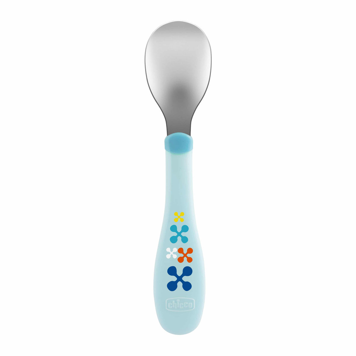 Chicco Metal Cutlery Fork Spoon 18m+  2 copë - Blu e çelët