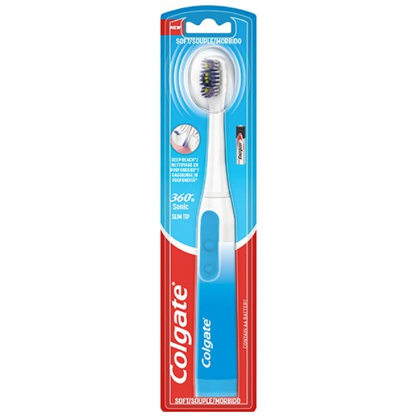 Colgate 360 Sonic Slim Tip Soft Battery Powered Toothbrush  1 copë