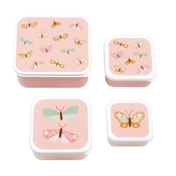 A Little Lovely Company Lunch & Snack Box Set Butterflies  4 copë