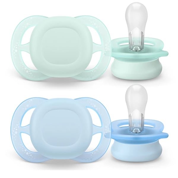 Philips Avent Ultra Start SCF075 Orthodontic Silicone Pacifiers 0-2m  2 copë - Blu-Jeshile