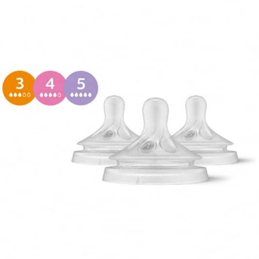 Philips Avent Natural Response Silicone Teats for 0m+  3 copë