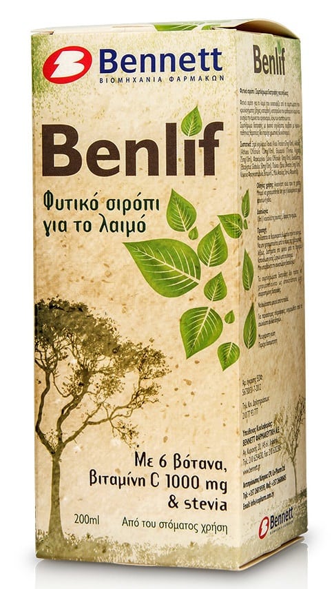 Bennett Benlif Adults Herbal Syrup for Sore Throat  200 ml