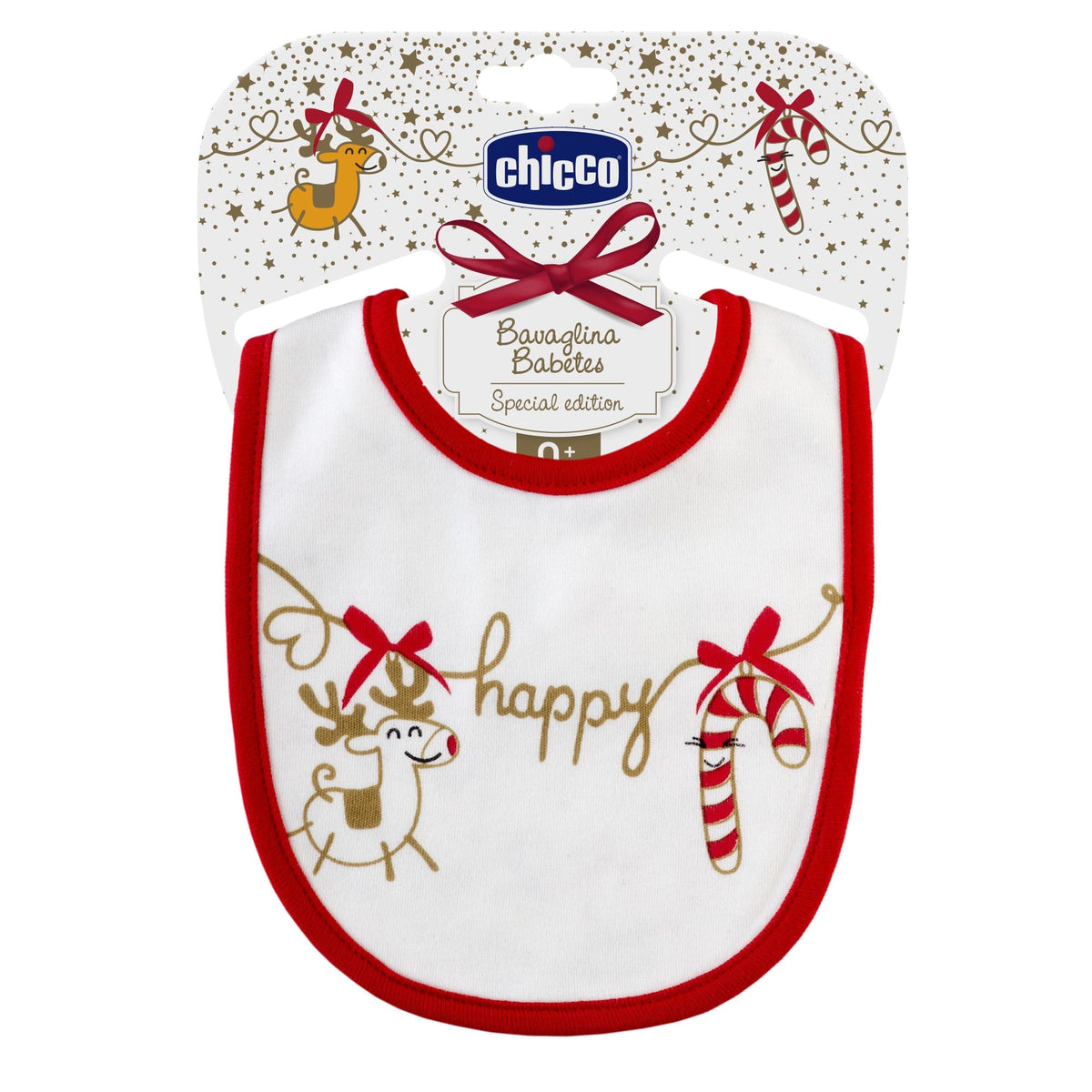 Chicco Xmas Edition Cotton Bib  1 copë