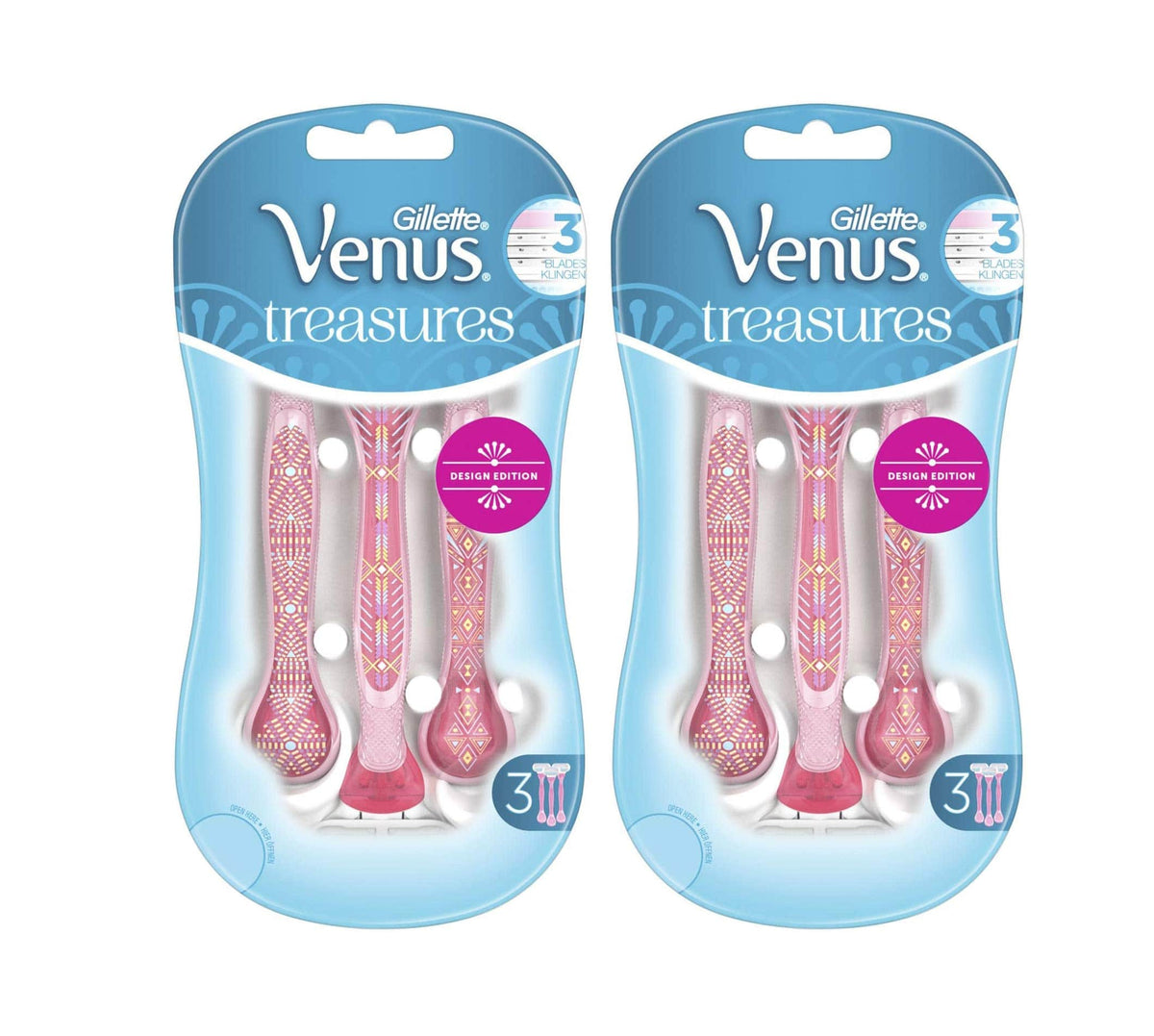 Gillette Venus Treasures Women's Disposable Razors  2 x 3 copë